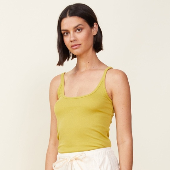 MONROW Rib Strappy Tank Casual Stretch Cotton Willow NWT Size XS‎ - Picture 1 of 7